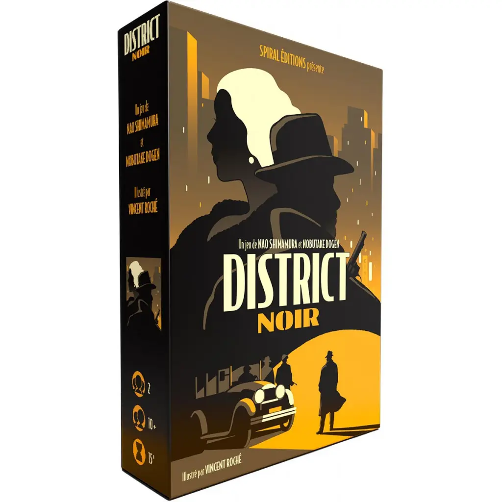 District Noir jeu de société à deux joueurs - cartes et plateau