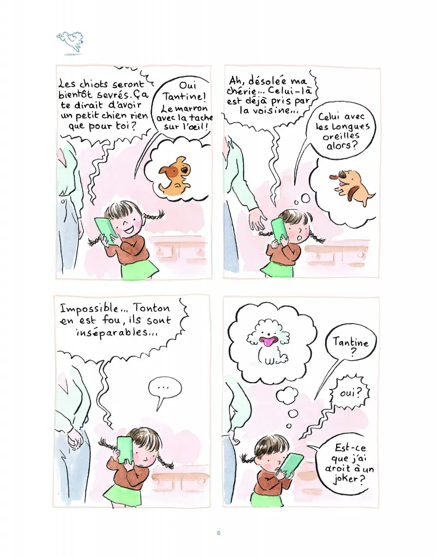 Illustration Bande-dessinée enfant débutant lecture Nunuche chien humour tendre