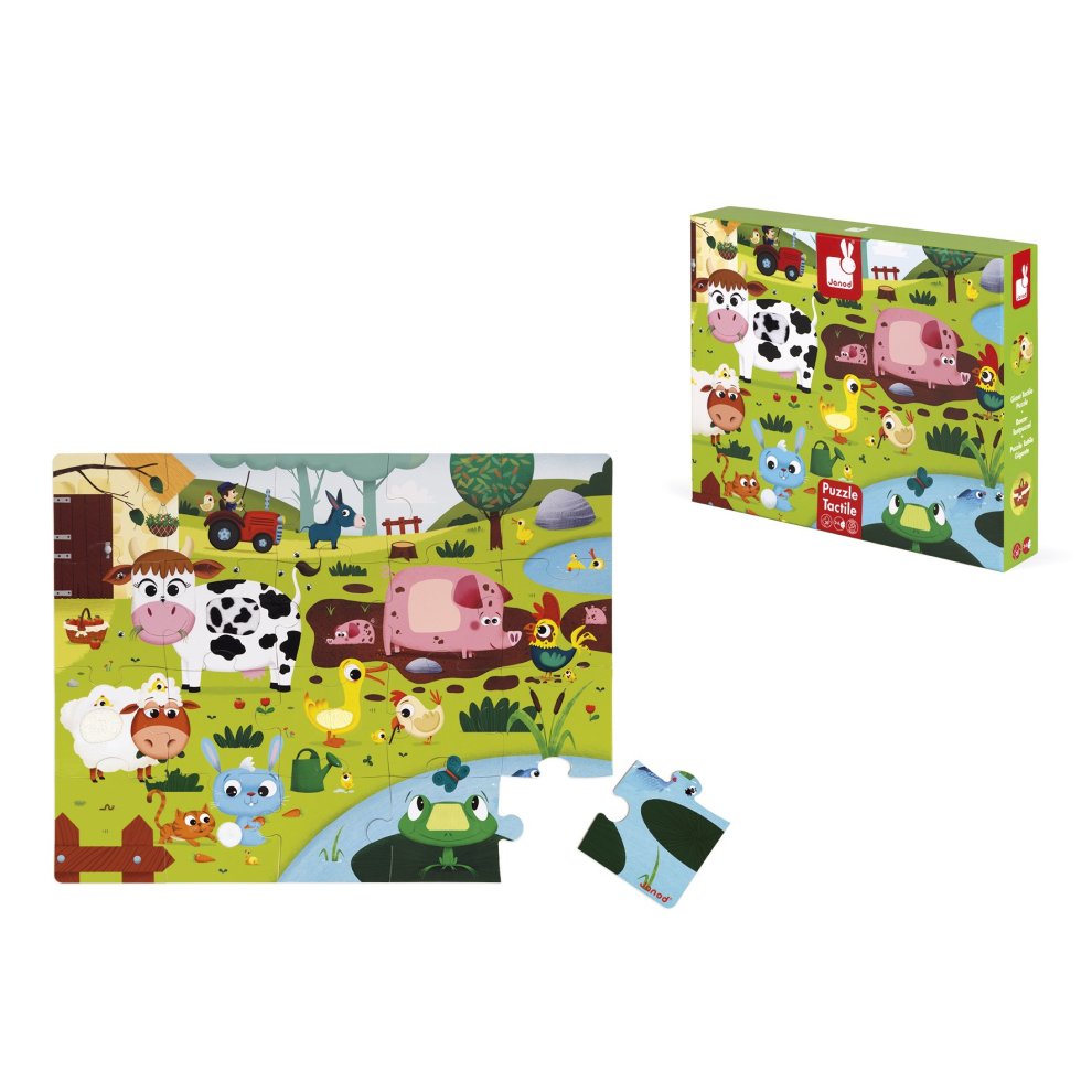 Puzzle Tactile Animaux de la ferme 20 pcs