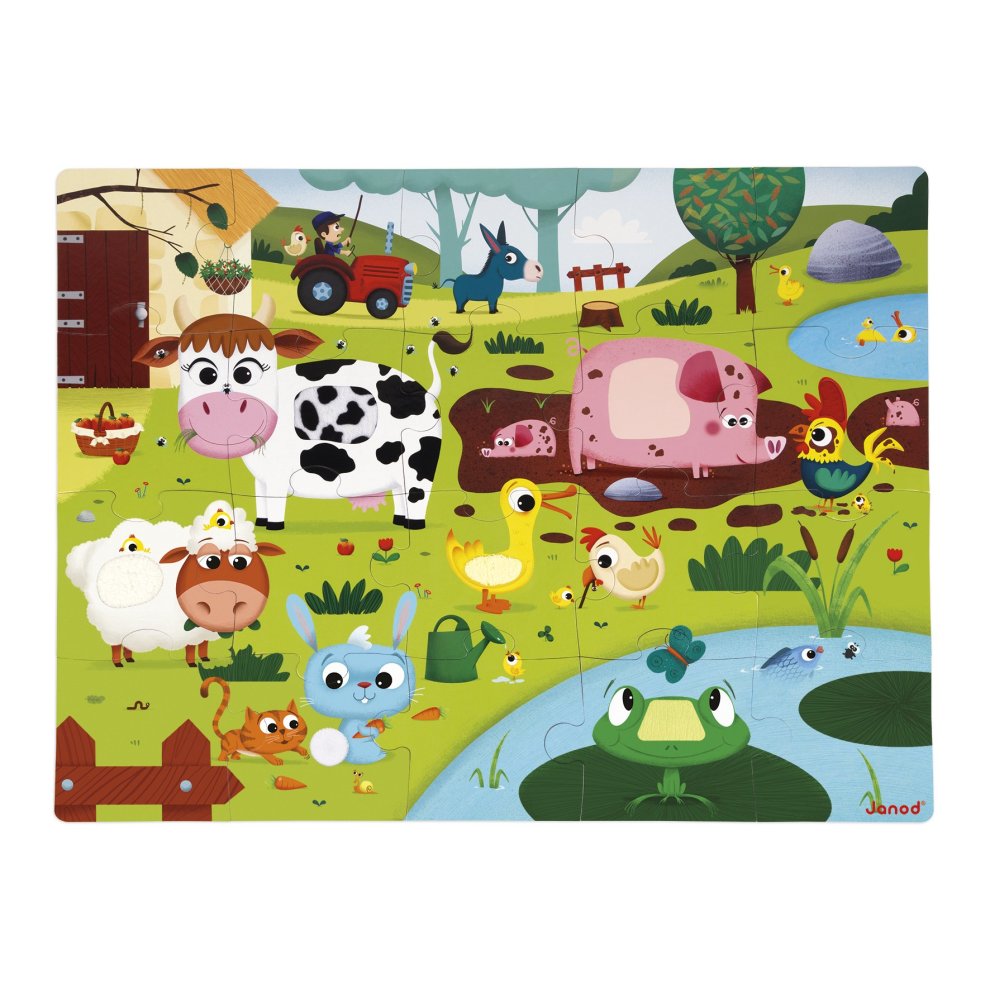 Puzzle Tactile Animaux de la ferme 20 pcs