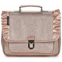Petit cartable froufrous paillettes cuivre