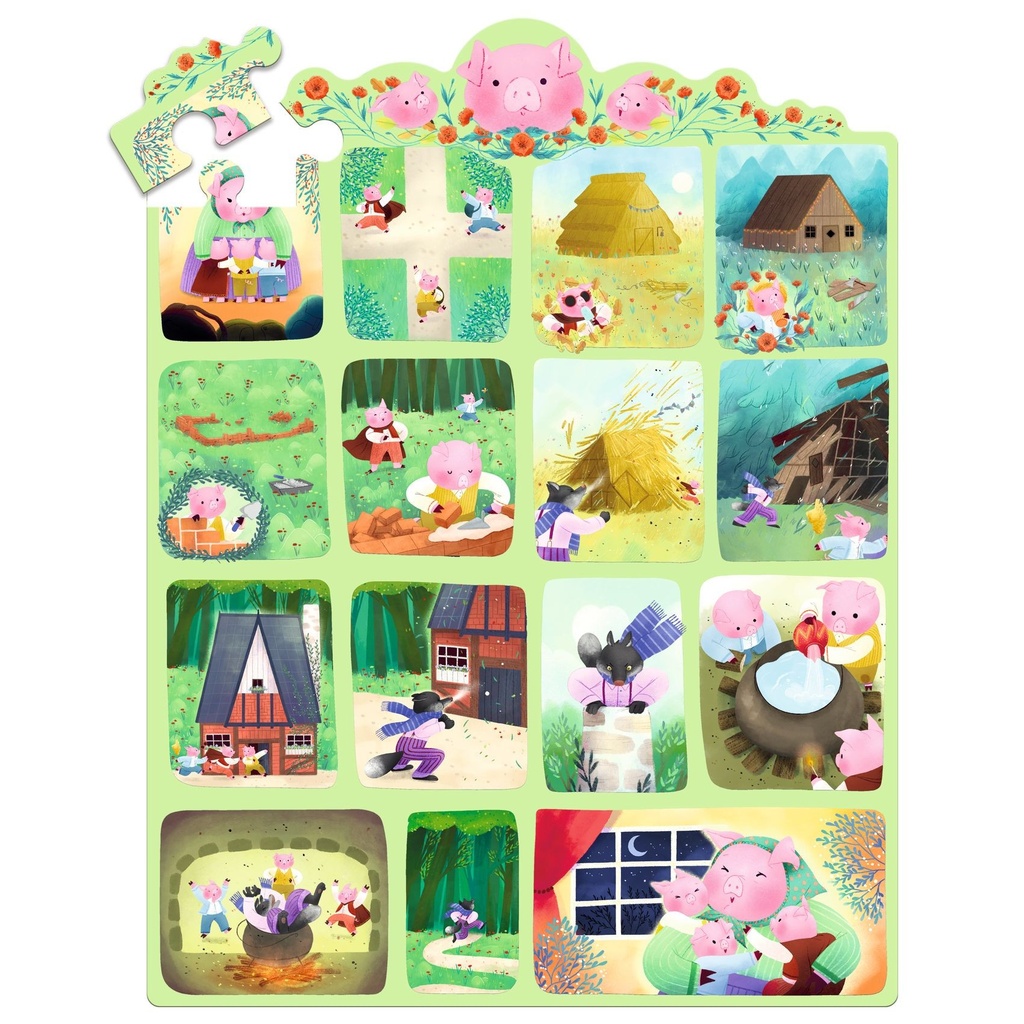 Puzzle Les Trois Petits Cochons 35 pcs