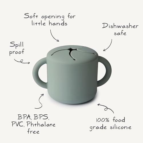Mushie Silicone Snack Cup | Spill Proof Food Container for Toddler and Baby (Fairy Mice)