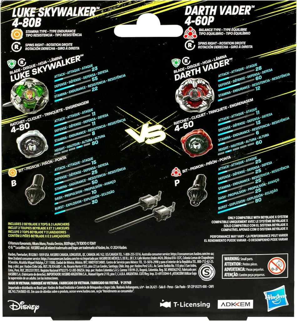 Beyblade X Multipack Star Wars Luke Vs Dark Vador