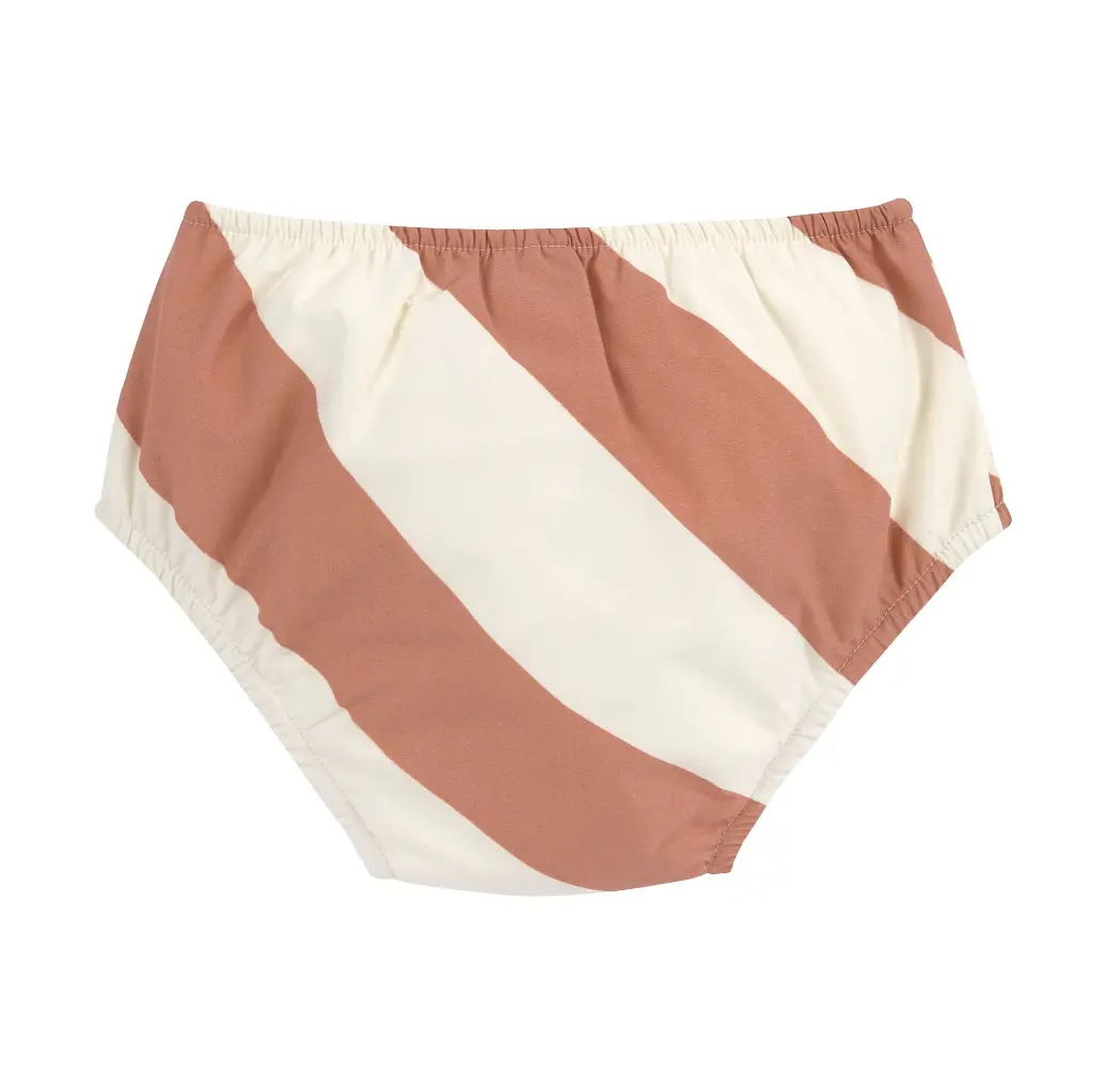 Maillot de bain Couche bébé Rayures Marron Blanc.webp