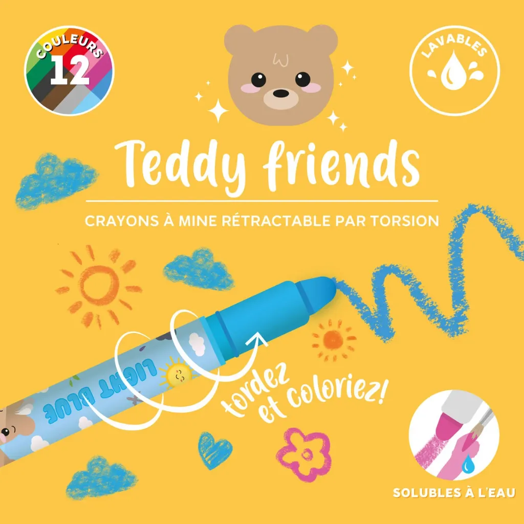 Set de 12 crayons gras rotatifs Teddy Friends Legami 3.webp