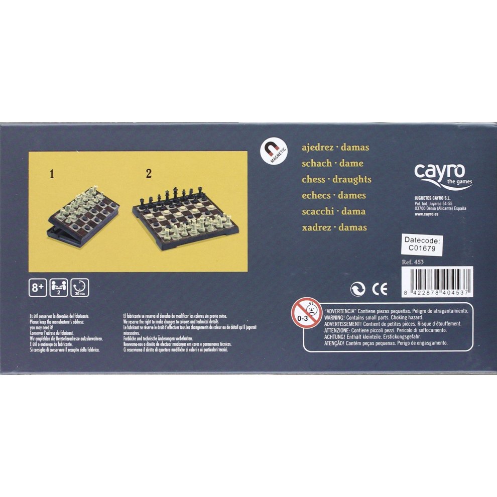 Magnetic Chess & Draught Set - Medium