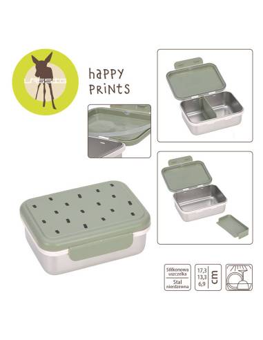 Boîte à tartines Inox Happy Prints Olive