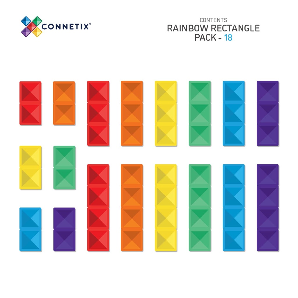 Connetix Rainbow Rectangle Pack 18 pc