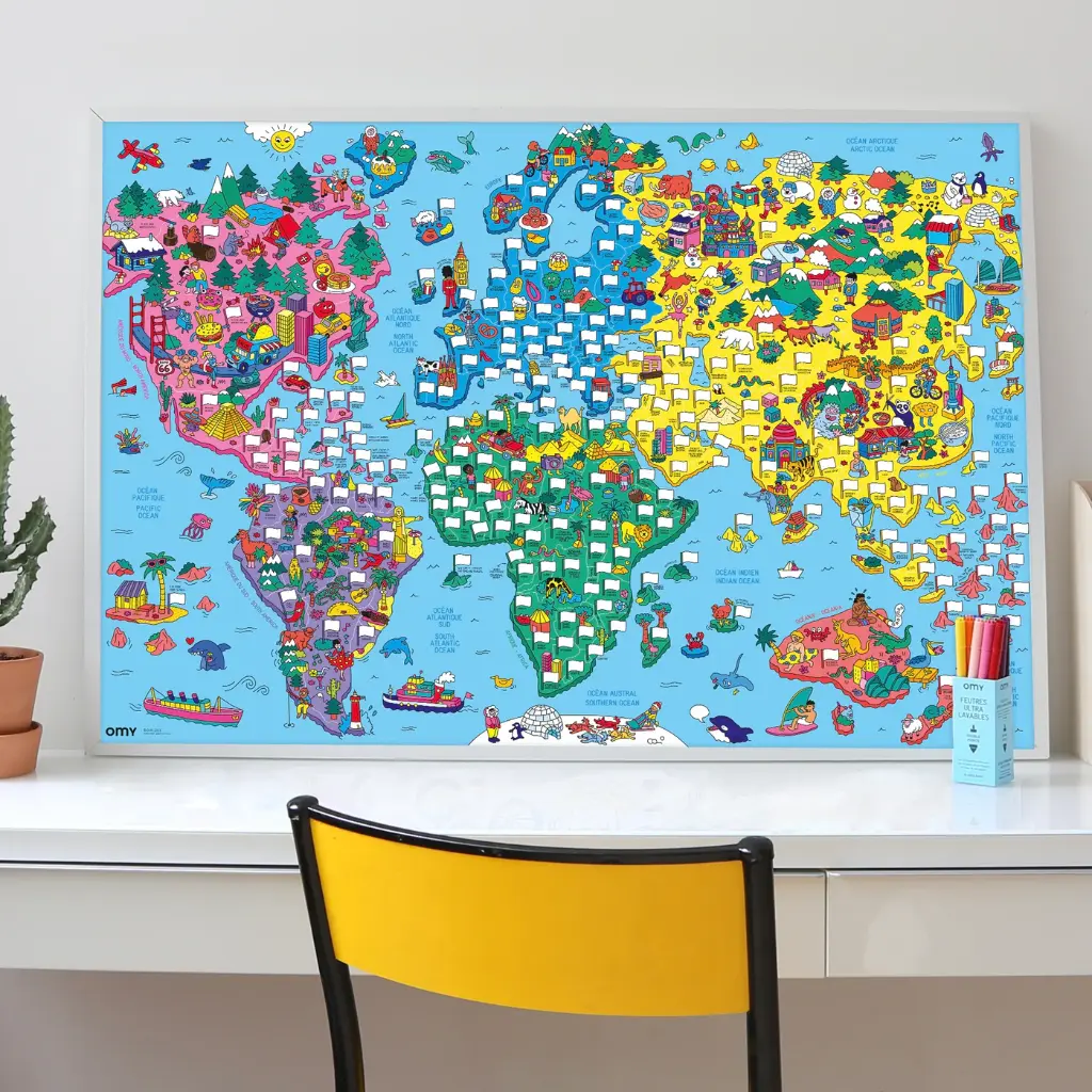 Poster Cherche et trouve Atlas des drapeaux Omy