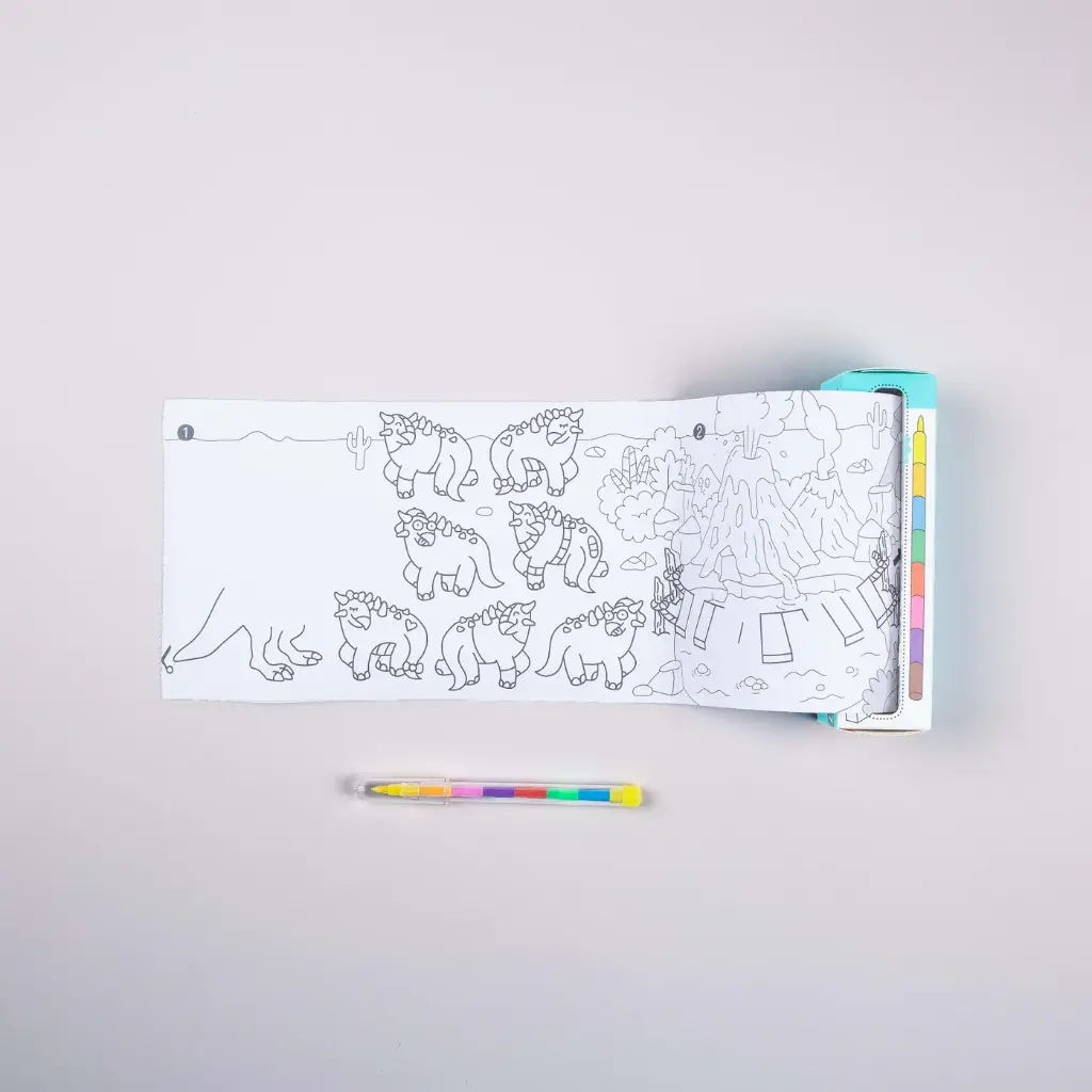 Mini Rouleau de jeux et de coloriage Dino Omy
