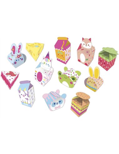 12 Boîtes Kawaii en papier à créer Janod   