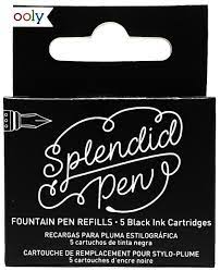 5 Cartouches d'encre noire Splendid Fountain Pen Ooly