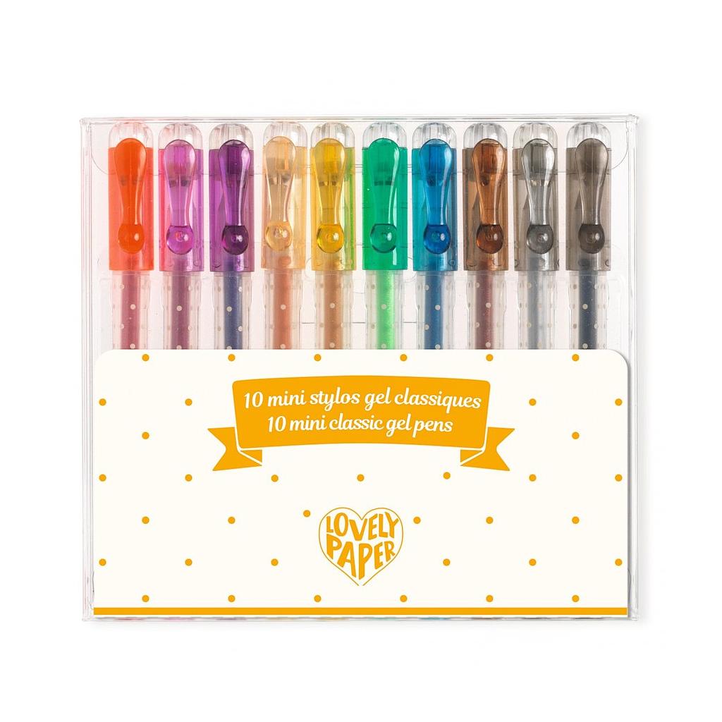 10 mini stylos gel classique Djeco