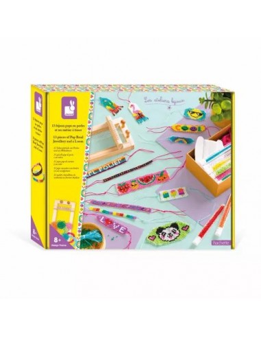 13 bijoux pops en perles et métier à tisser Janod