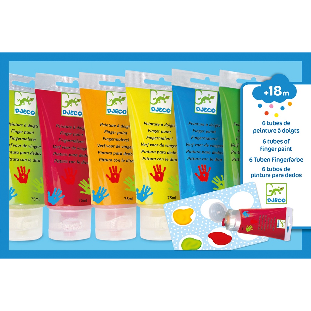 6 Tubes de peinture à doigts Djeco