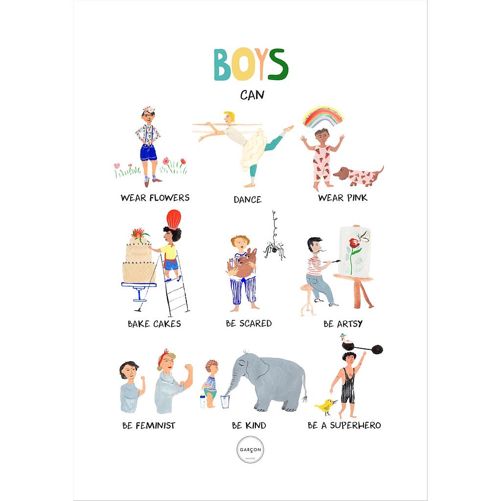 Affiche Boys Can A3 Garçon Milano