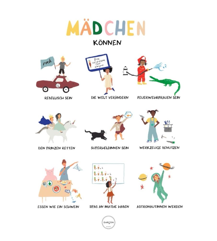 Affiche Mädchen können A3 Garçon Milano