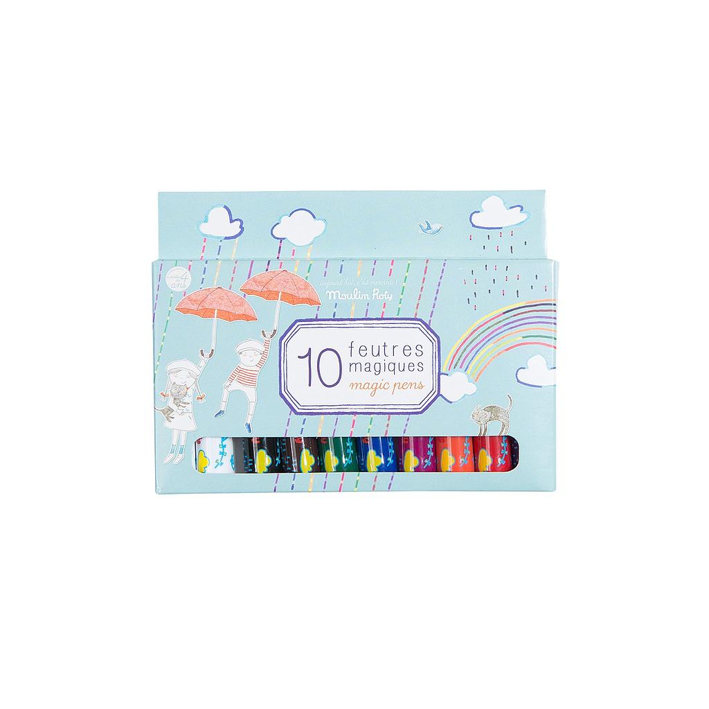 Boîte de 10 feutres magiques Aujourd'hui c'est mercredi