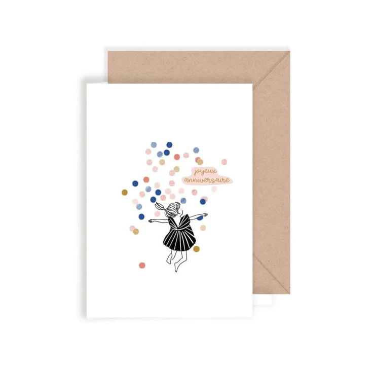 [MY-4624] Carte Happy Birthday Fille Confettis My Lovely Thing