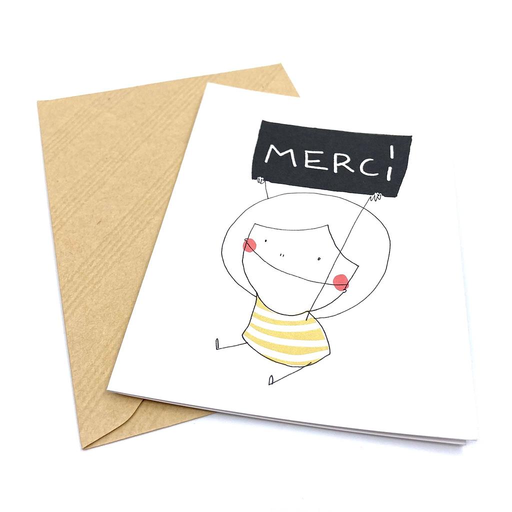 Carte double Merci Emi Garroy