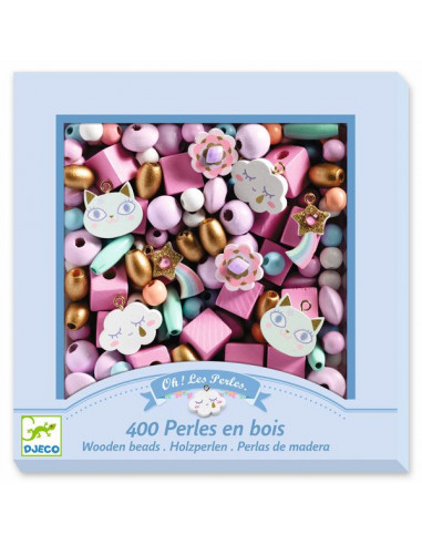 [DJ-8237] Foison de perles Perles en bois Arc-en-ciel