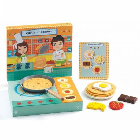 Gaëlle et Titouan - Préparer des crêpes avec un menu