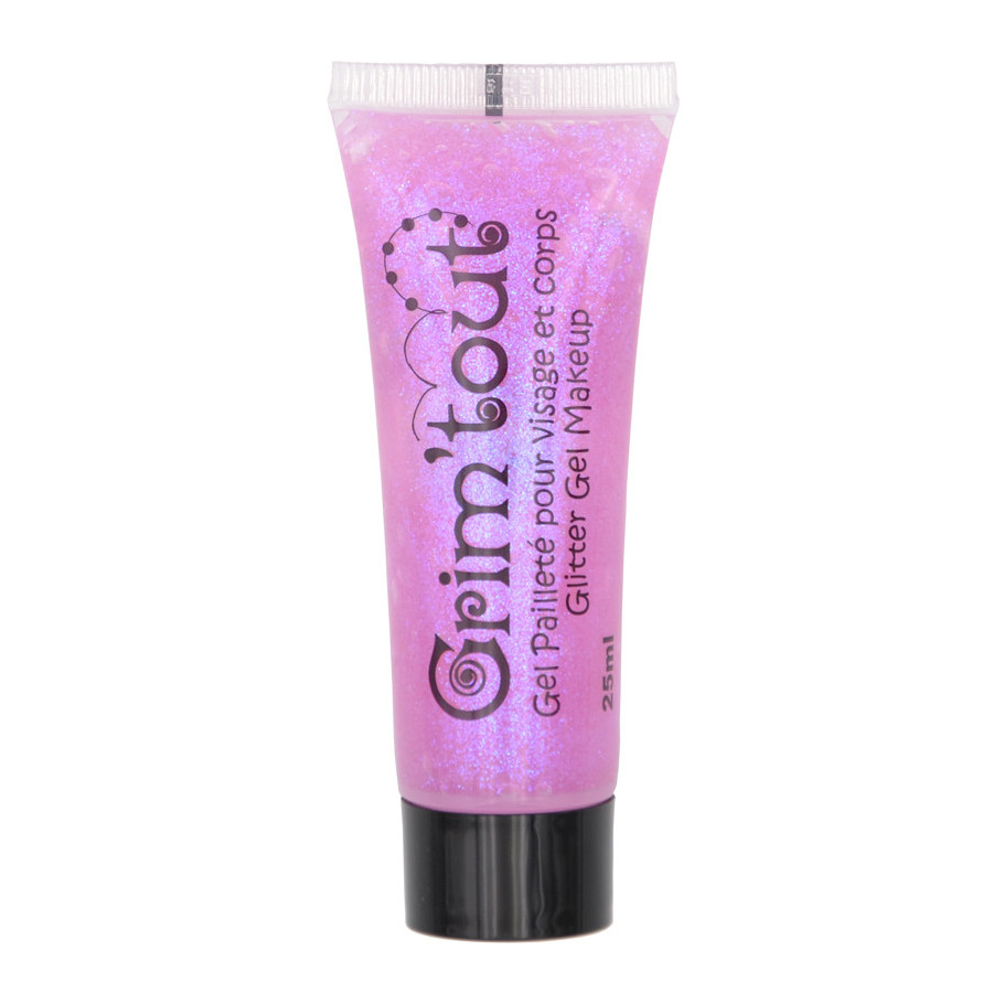Gel pailleté visage et corps Rose Grim'tout