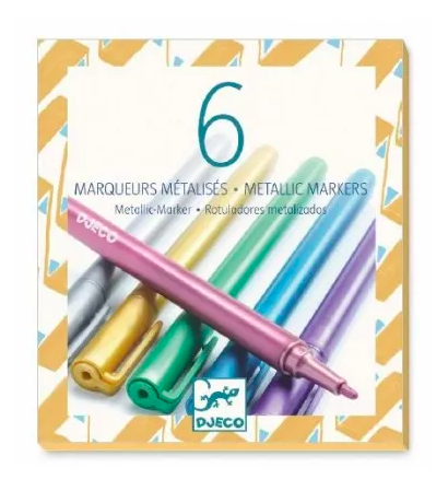 Les couleurs 6 Feutres métalliques