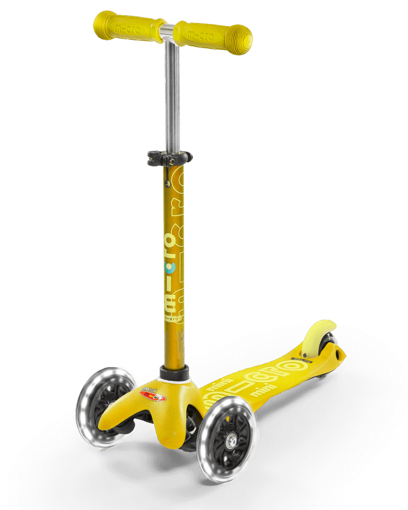 Mini Micro Deluxe Yellow Led Trottinette
