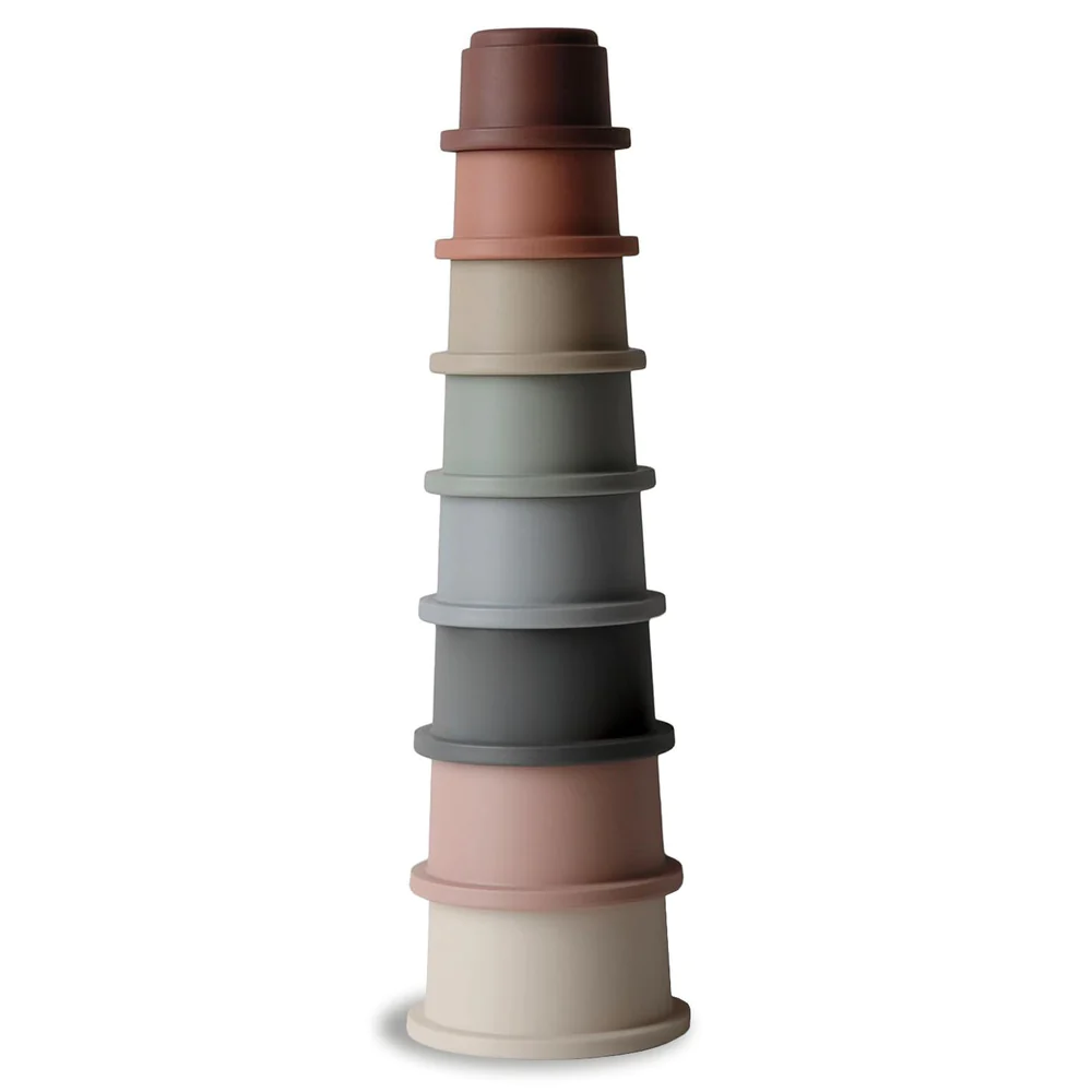 Mushie Stacking Tower Rainbow