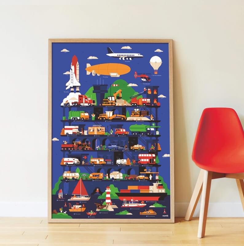 Poster Véhicules Vroum Poppik