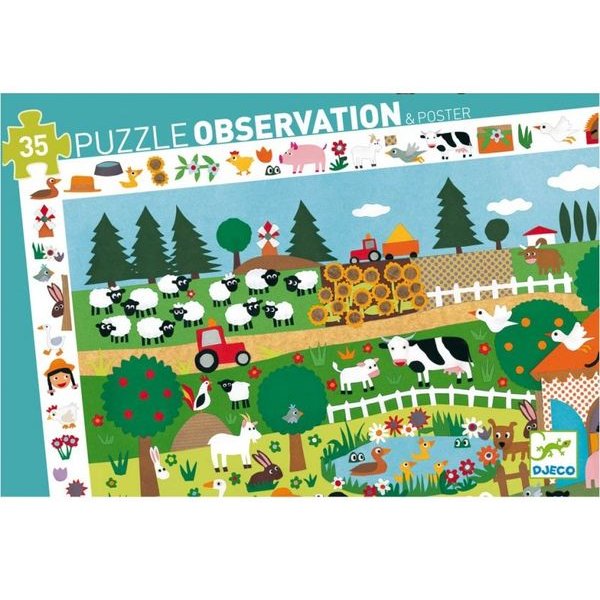 Puzzle d'observation La ferme 35 pcs Djeco 