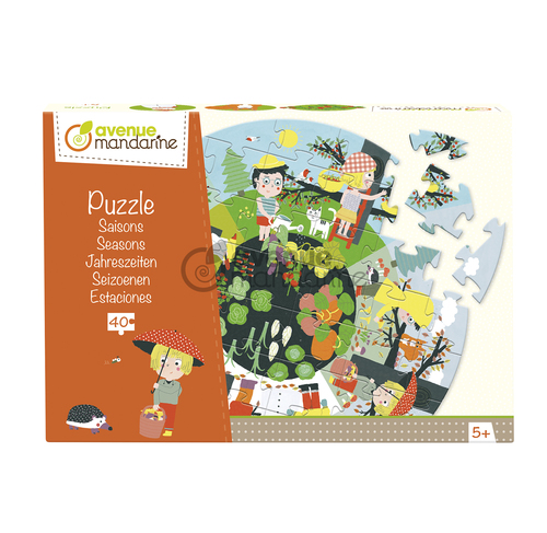 Puzzle grande taille Les saisons 40 pièces Avenue Mandarine 