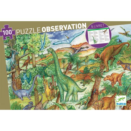 [DJ-4248] Puzzle Observation dinosaures 100 pièces