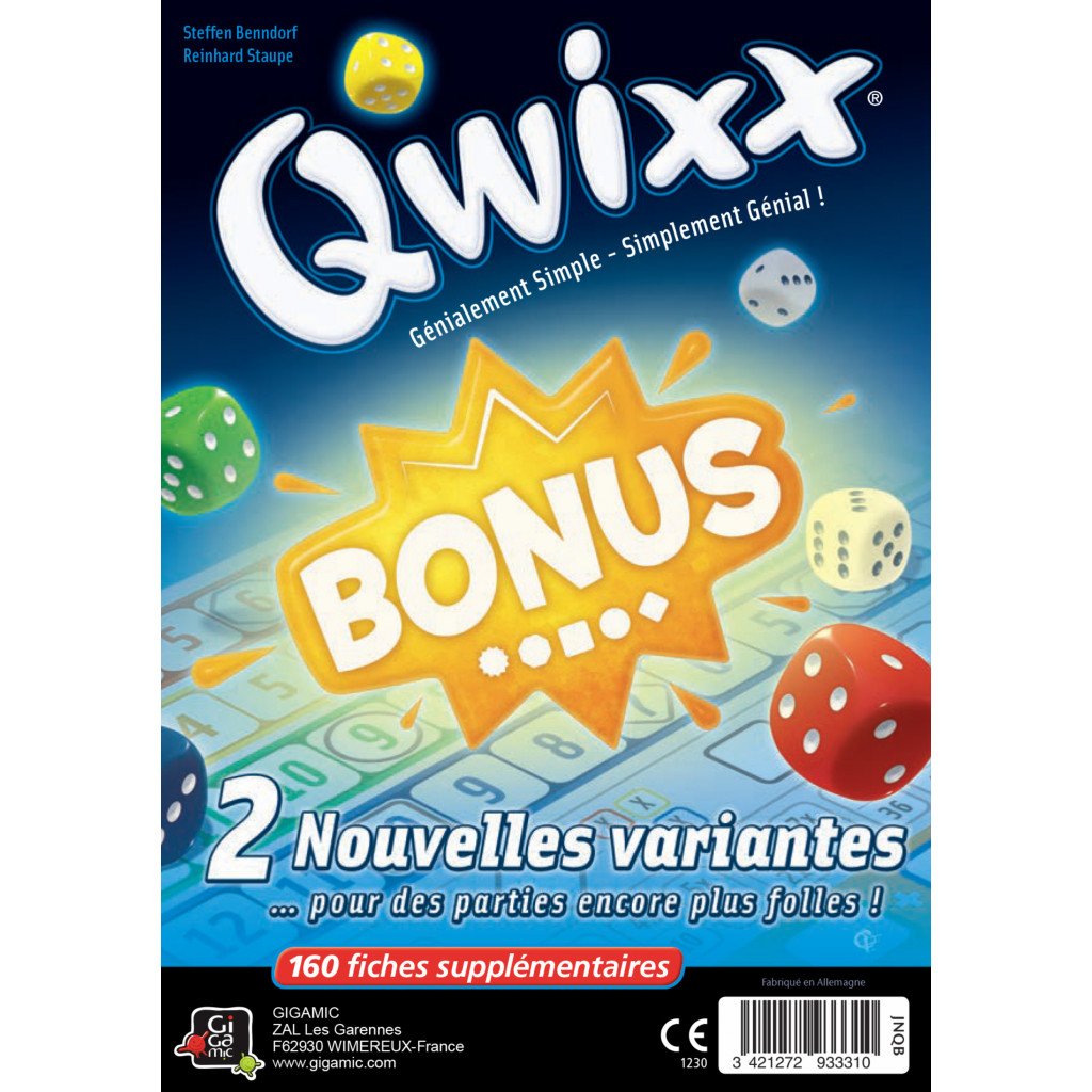Qwixx Bonus Bloc de score