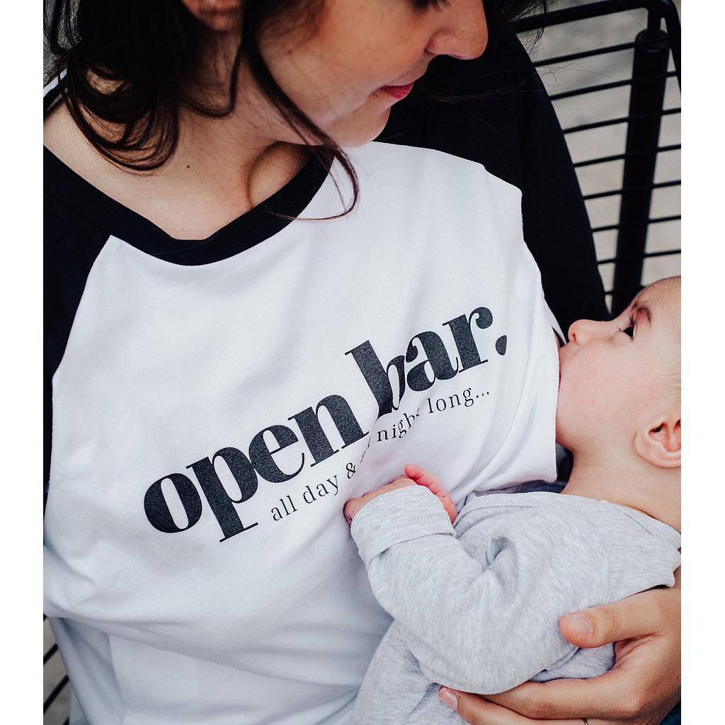 T-Shirt d'allaitement Open Bar Manches Longues Taille XS Tajinebanane (Zip)