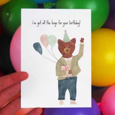 Carte I've got all the hugs for your birthday Studio Bertha