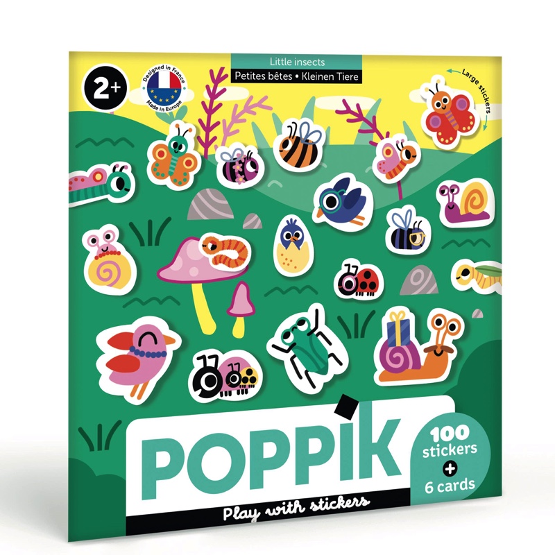 Gommettes Baby Petites bêtes Poppik (6 cartes + 100 stickers)