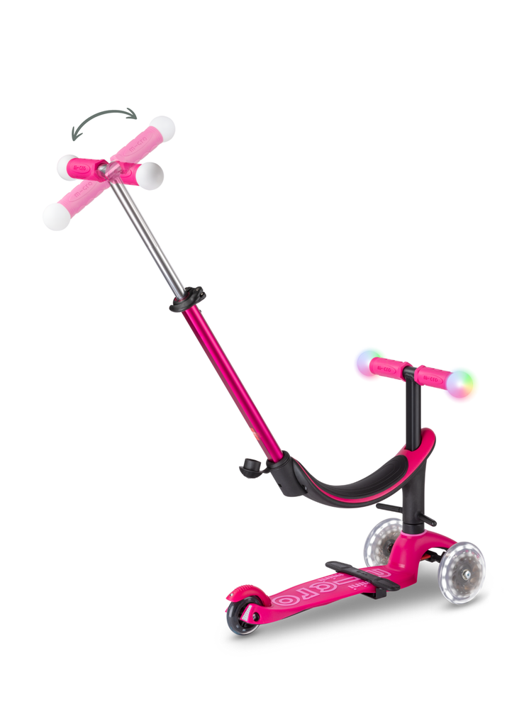 Mini2Grow Deluxe Magic Led Pink Trottinette Micro