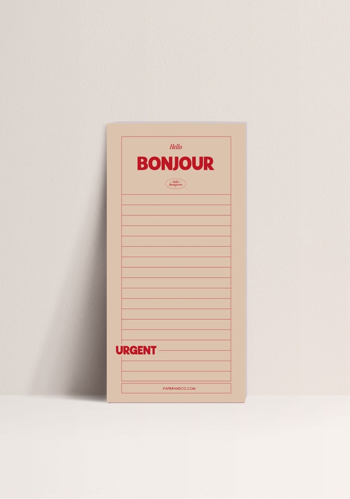 Bloc Note - Bonjour