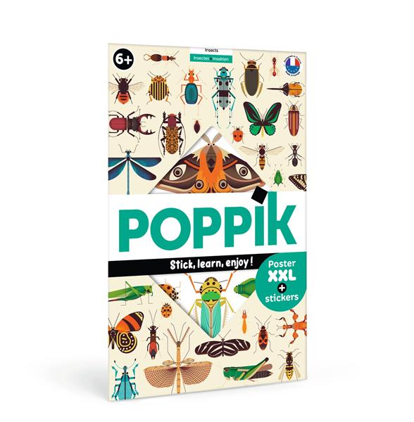 Poster Insectes 44 Stickers Repositionnables Poppik