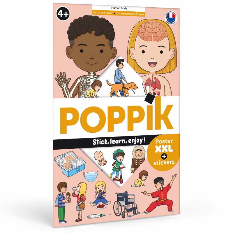 [PO-2221] Poster Corps Humain 49 Stickers Repositionnables Poppik