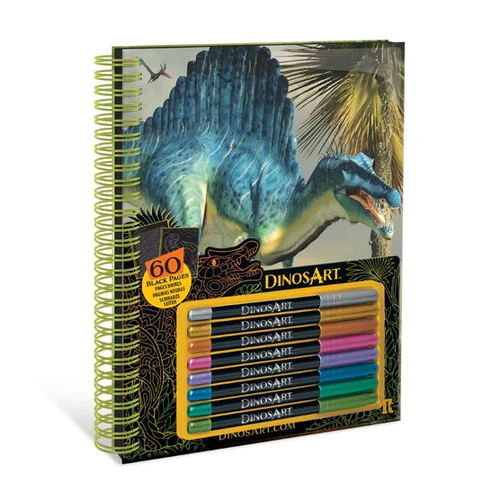 Livre de coloriages Pages noires Dinosaures