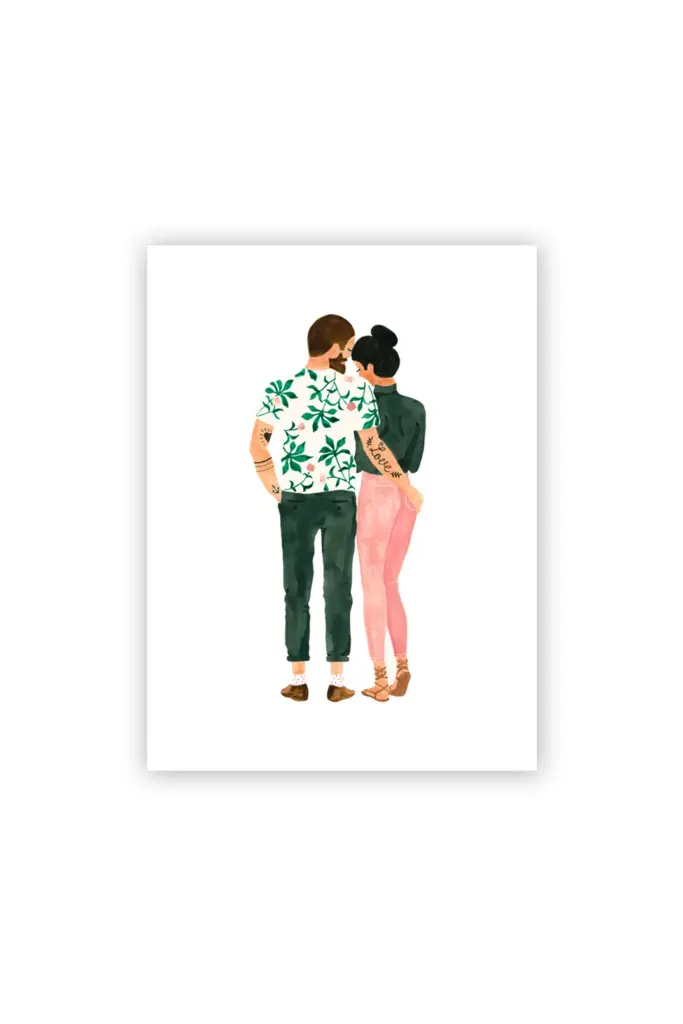 Affiche Hipster Lovers 18x24cm All the ways to say 