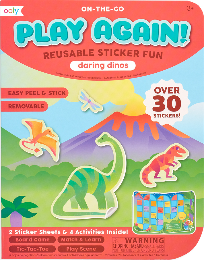 Stickers réutilisables On the go Daring Dinos