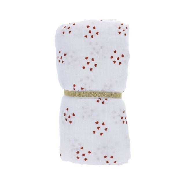 Lange coeurs terracota 120x120cm