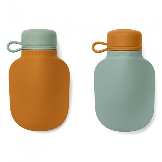 Silvia Smoothie Bottle 2 pack Mustard Peppermind Liewood 