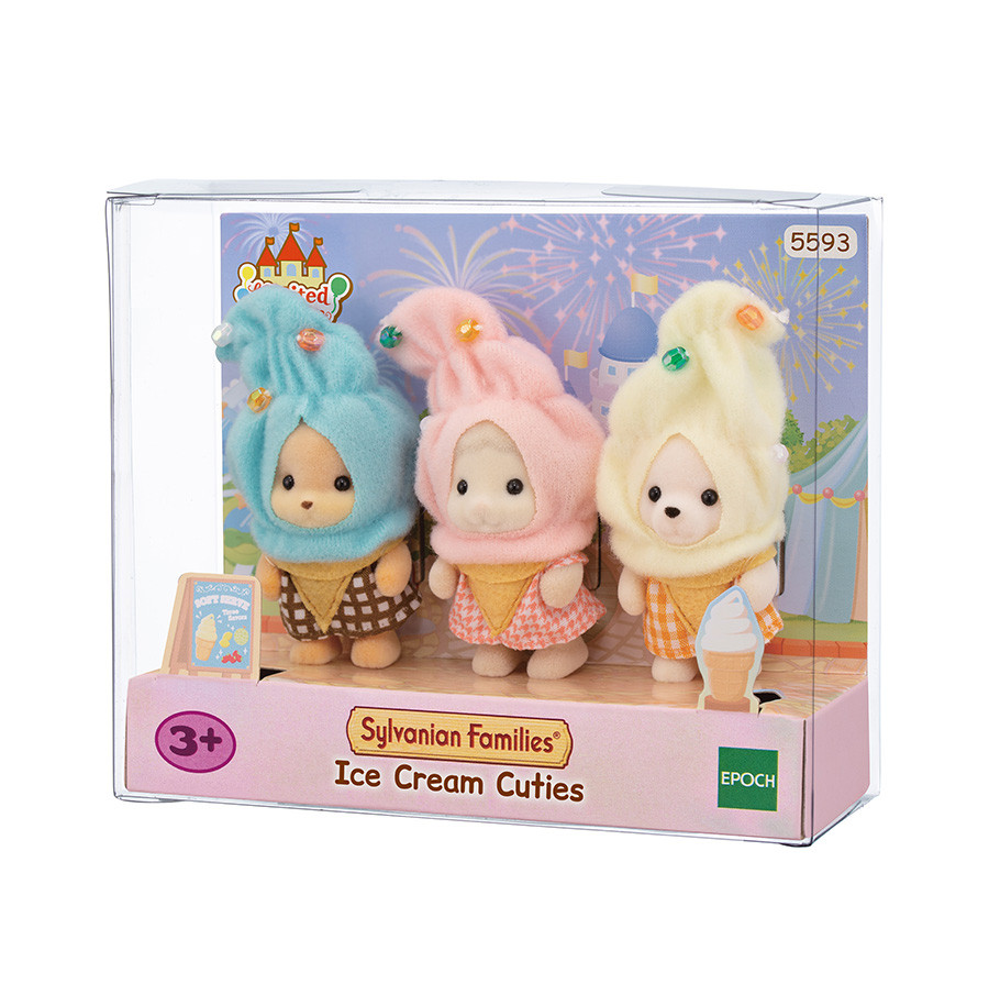 Le trio des bébés en costumes de crème glacées