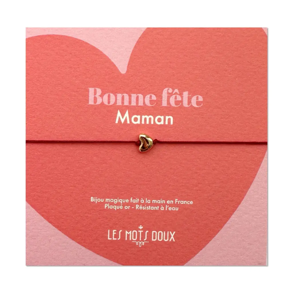 Bracelet coeur or Bonne fête Maman Les mots doux 